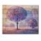 Designart - Colourful Trees Impression II - Traditional Print on Natural Pine Wood